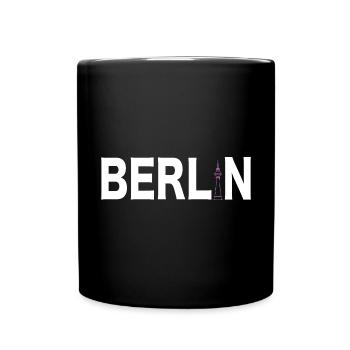 Berlin Souvenir Deutschland Geschenk Skyline - Tasse einfarbig - Schwarz - Vorne