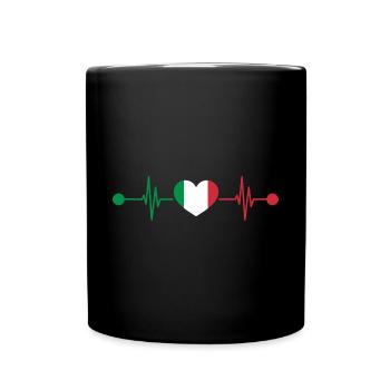Herzschlag Italia Italiener Italien - Tasse einfarbig - Schwarz - Vorne