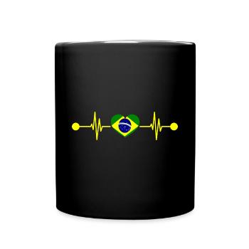 Herzschlag Brasilianer Brasilien - Tasse einfarbig - Schwarz - Vorne