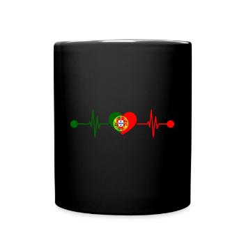Herzschlag Portugiese Portugal - Tasse einfarbig - Schwarz - Vorne