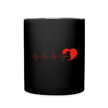 American Bulldog Heartbeat Funny - Full Colour Mug - black - Front
