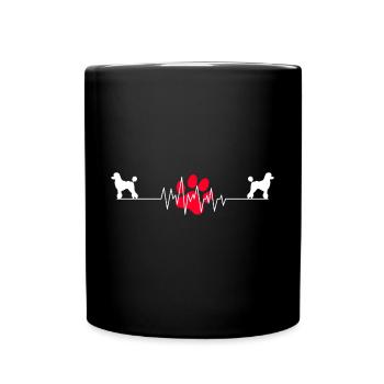 Pudel Herzschlag Lustige Hundehalter Liebhaber - Tasse einfarbig - Schwarz - Vorne