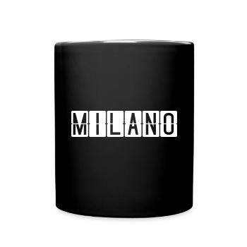 Milano Flughafentafel - Tasse einfarbig - Schwarz - Vorne