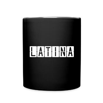 Latina Flughafentafel - Tasse einfarbig - Schwarz - Vorne