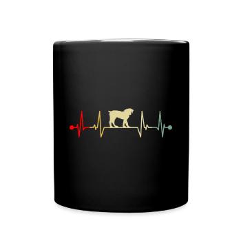 Sud-Africain Boerboel Dog Heartbeat Vintage - Mug uni - noir - Devant
