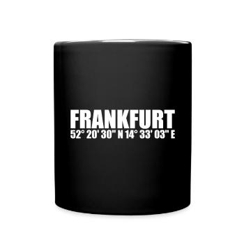 Frankfurt (Oder) Koordinaten - Tasse einfarbig - Schwarz - Vorne