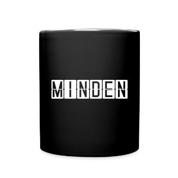 Minden Flughafentafel - Tasse einfarbig - Schwarz - Vorne