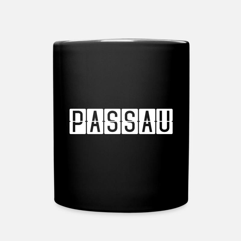 Passau Flughafentafel - Tasse einfarbig - Schwarz