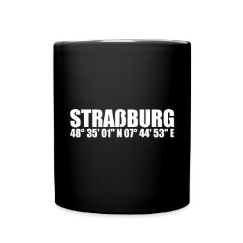 Strasbourg coordinates - Full Colour Mug - black - Front