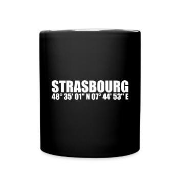 Strasbourg Coordinates - Full Colour Mug - black - Front