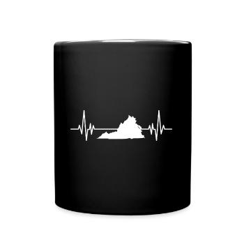 Heartbeat Virginia Design für stolze Virginier - Tasse einfarbig - Schwarz - Vorne