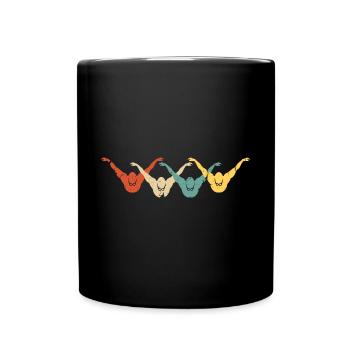 Vintage Schimmer Silhouette Retro Schwimmen - Tasse einfarbig - Schwarz - Vorne