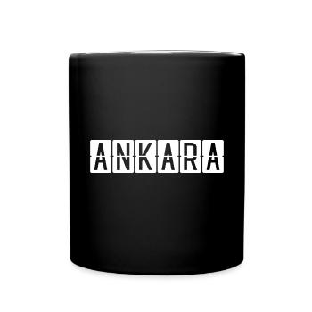 Ankara Flughafentafel - Tasse einfarbig - Schwarz - Vorne
