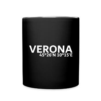 Coordonnées de Vérone - Mug uni - noir - Devant
