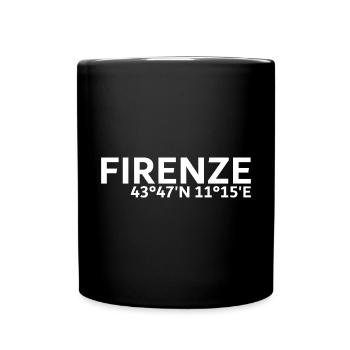 Firenze Koordinaten - Tasse einfarbig - Schwarz - Vorne