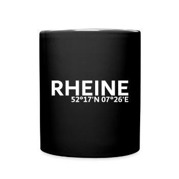Rheine Koordinaten - Tasse einfarbig - Schwarz - Vorne