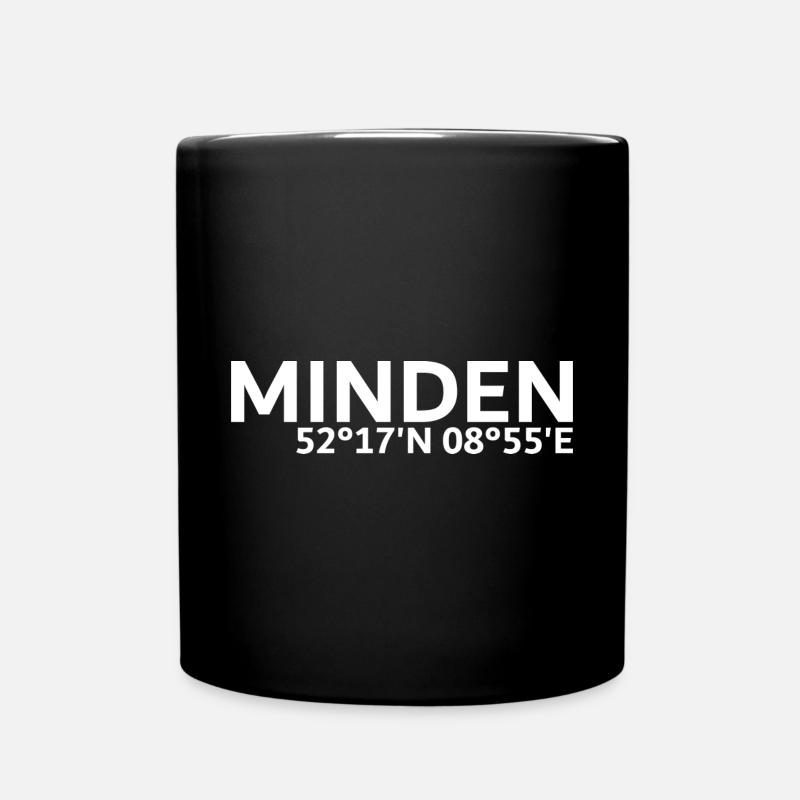 Minden Koordinaten - Tasse einfarbig - Schwarz