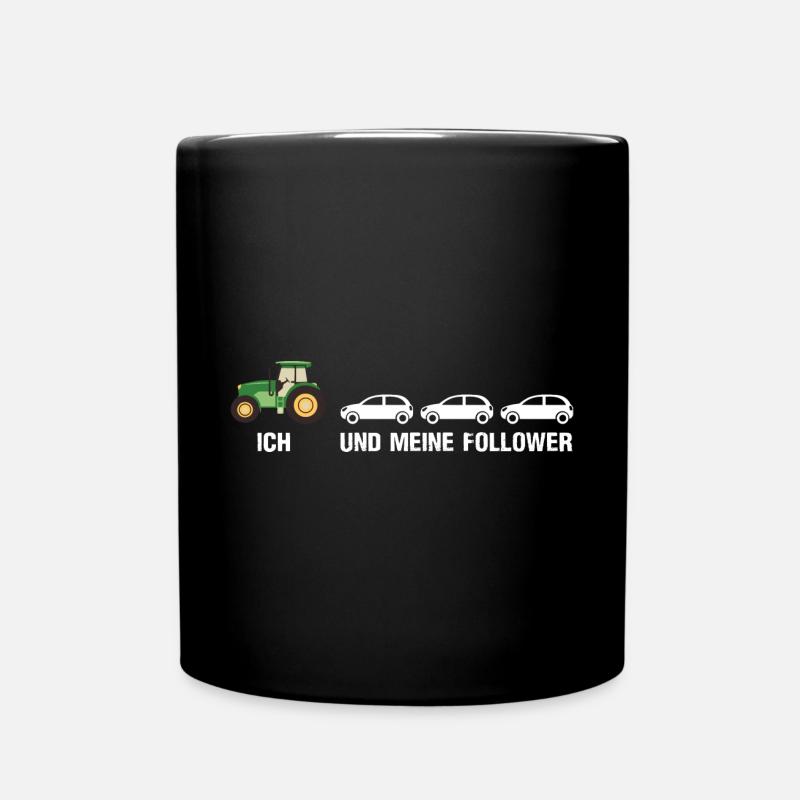 Ich und meine follower tractor - Tasse einfarbig - Schwarz