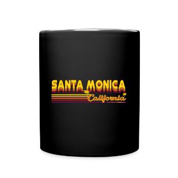 Santa Monica Kalifornien Retro und Vintage Design - Tasse einfarbig - Schwarz - Vorne