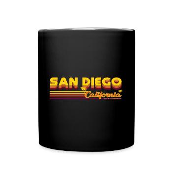 San Diego Kalifornien Retro und Vintage Design - Tasse einfarbig - Schwarz - Vorne