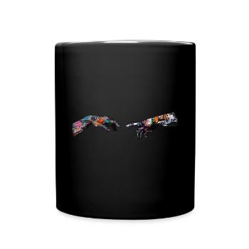 Tattoo Hände - Erschaffung - Tasse einfarbig - Schwarz - Vorne