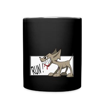 Drôle de chemise / autocollant de chien. Courir! Chihuahua - Mug uni - noir - Devant
