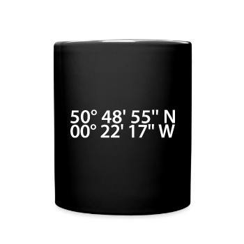 Worthing coordinates - Full Colour Mug - black - Front