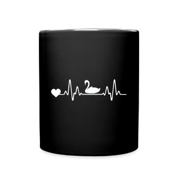Cygne de ligne ECG Heartbeat - Mug uni - noir - Devant