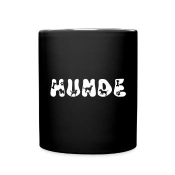 Lustige Hunde in Buchstaben - Tasse einfarbig - Schwarz - Vorne
