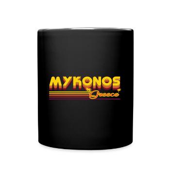 Mykonos: Design rétro ensoleillé - Mug uni - noir - Devant