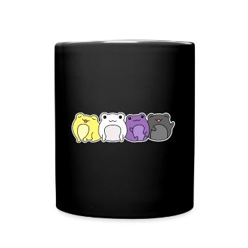Non-binary flag frog design for proud Enbys - Full Colour Mug - black - Front