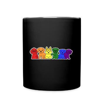LGBT+ Flagge Hund Design für stolze LGBT+ Menschen - Tasse einfarbig - Schwarz - Vorne