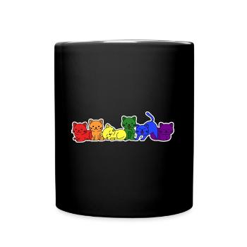 LGBT+ Flagge Katzen Design für LGBT+ Menschen - Tasse einfarbig - Schwarz - Vorne