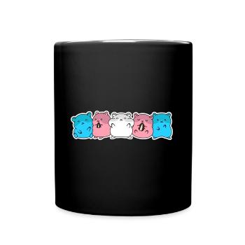 Trans flag hamster design for trans people - Full Colour Mug - black - Front