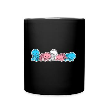 Trans flag turtle design for trans people - Full Colour Mug - black - Front