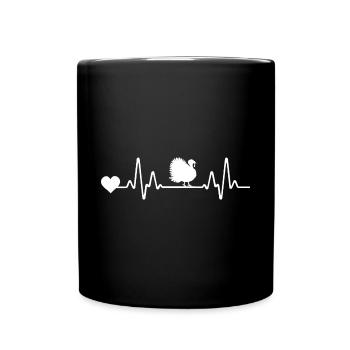 Turkey Heartbeat Turkey - Full Colour Mug - black - Front