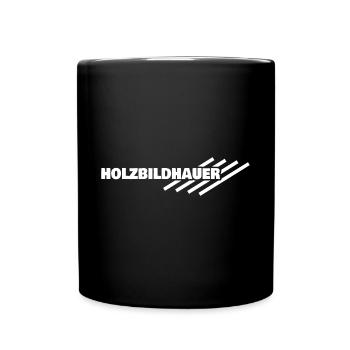 Holzbildhauer als Arbeitsplatz - Tasse einfarbig - Schwarz - Vorne