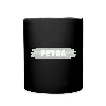 Petra als Name - Tasse einfarbig - Schwarz - Vorne