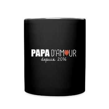 papa amour depuis 2016 cadeau fete papa - Mug uni - noir - Devant