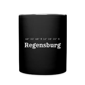 Coordonnées Ratisbonne - Mug uni - noir - Devant