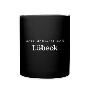 Lübeck coordinates - Full Colour Mug - black - Front