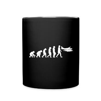 Wasserflugzeug weiß Evolution Flugzeuge Schiff - Tasse einfarbig - Schwarz - Vorne