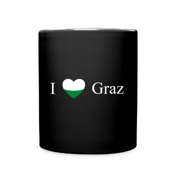 Steiermark Herz Graz weiß - Tasse einfarbig - Schwarz - Vorne