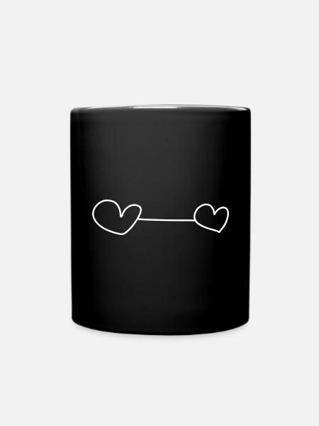 Herzen Herz - Tasse einfarbig - Schwarz