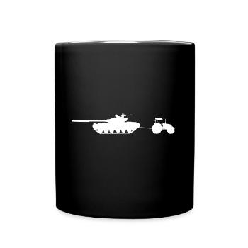 T72 Panzer Traktor Abschleppen - Tasse einfarbig - Schwarz - Vorne