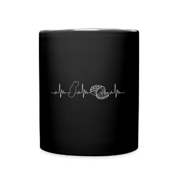 Karte Heartbeat Design für Schwarzwald-Fans - Tasse einfarbig - Schwarz - Vorne