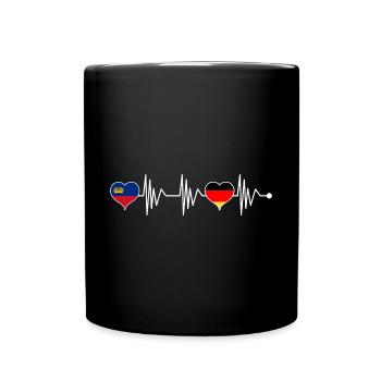 Luxembourg Allemagne Drapeau Coeur Drapeau Battement de cœur - Mug uni - noir - Devant