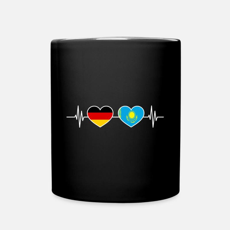 Herzschlag Deutschland Kasachstan - Tasse einfarbig - Schwarz