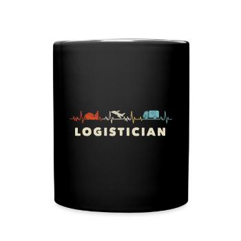 Logistics Logistician Heartbeta - Full Colour Mug - black - Front