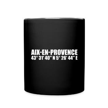 Aix-en-Provence coordinates - Full Colour Mug - black - Front